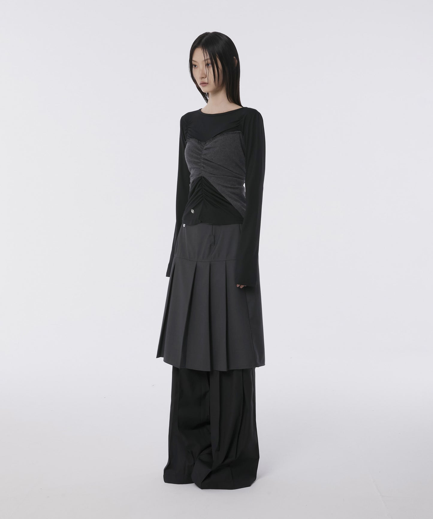 FLAREUP - Bustier Layered Long Sleeve / Black