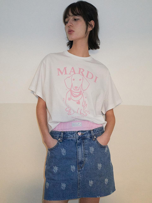 MARDI MERCREDI -  TSHIRT SWING THE TAIL DDANJI PEARL NECKLACE_WHITE PINK