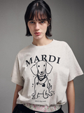 MARDI MERCREDI -  TSHIRT SWING THE TAIL DDANJI PEARL NECKLACE_OATMEAL BLACK