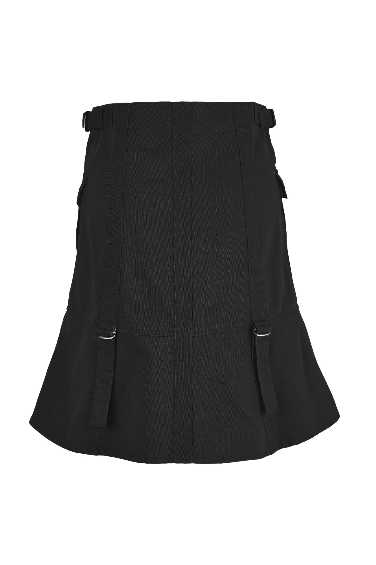 CERRIC -  STRAP FLARED CARGO SKIRT / BLACK