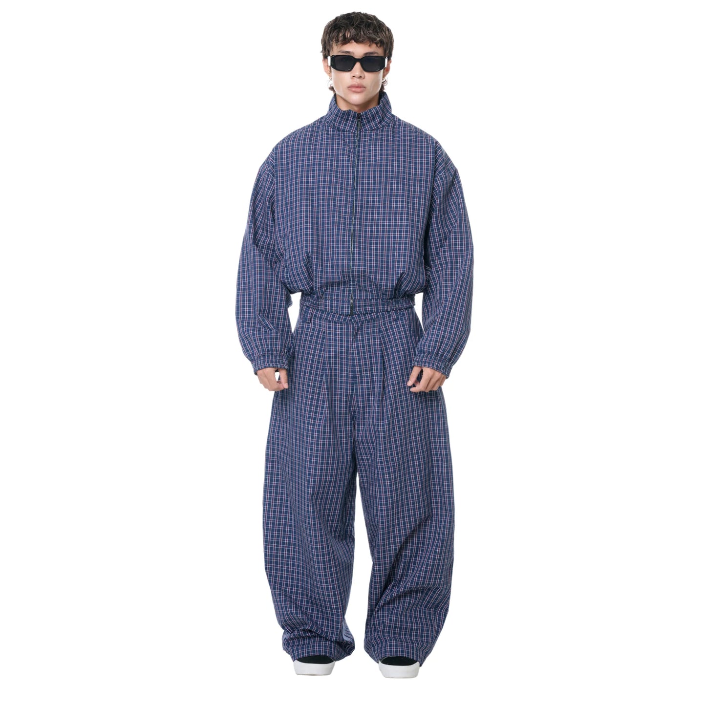 PUSH PUSH - Gingham Zip Jacket / Navy Gingham