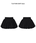 PAIN OR PLEASURE -  TULIP MINI SKIRT black