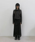 FLAREUP - Asymmetrical Draped Long Skirt / Black