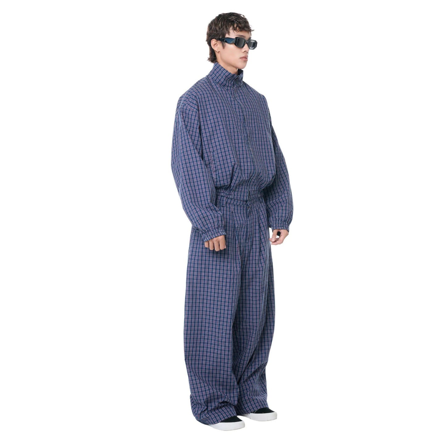 PUSH PUSH - Gingham Zip Jacket / Navy Gingham