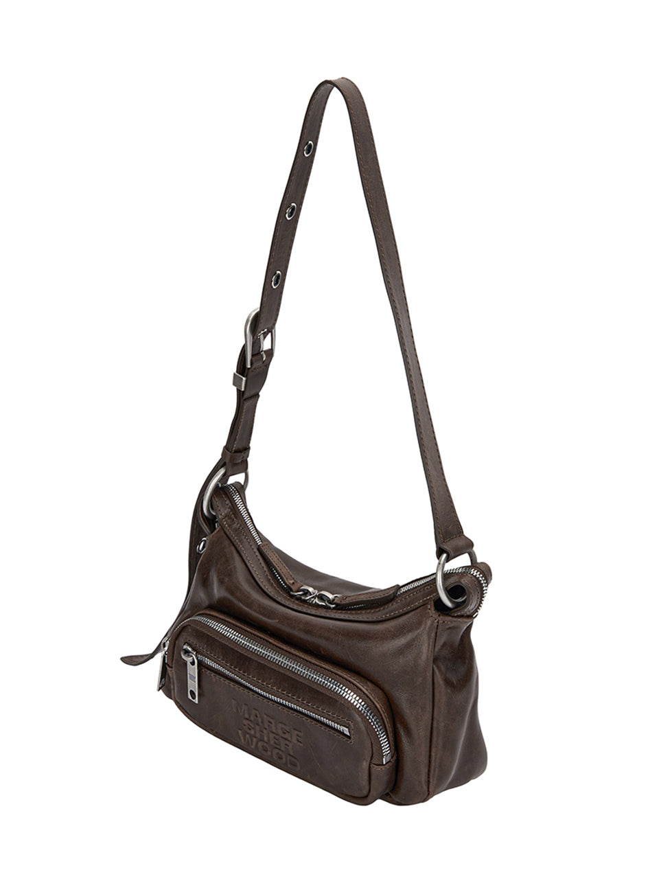 MARGESHERWOOD - OUTPOCKET HOBO MINI_washed brown pull-up