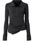 FLAREUP - Asymmetrical Draped Shirt / Black