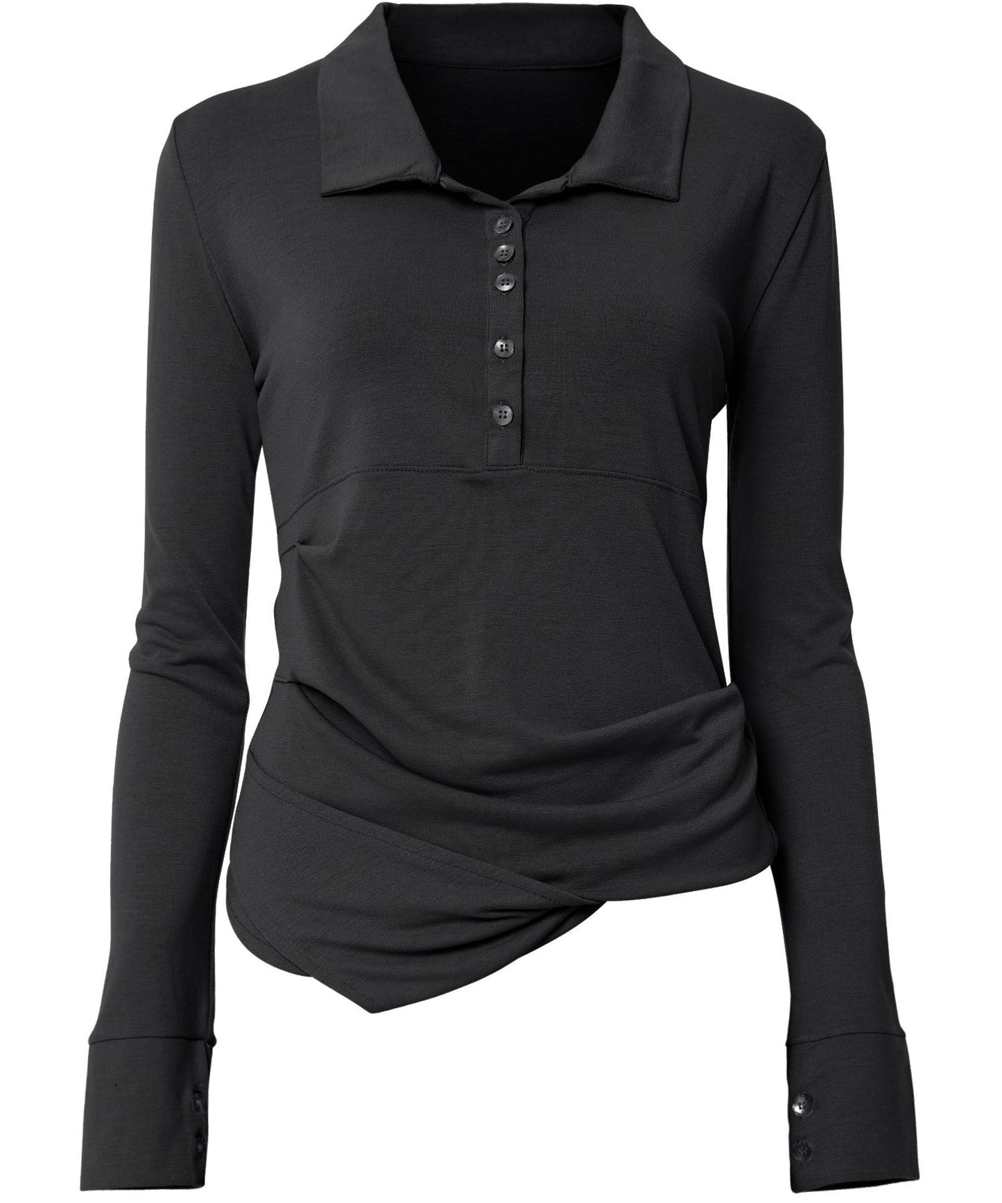 FLAREUP - Asymmetrical Draped Shirt / Black