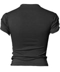 FLAREUP - Asymmetrical Draped Mock Neck T-Shirt / Black