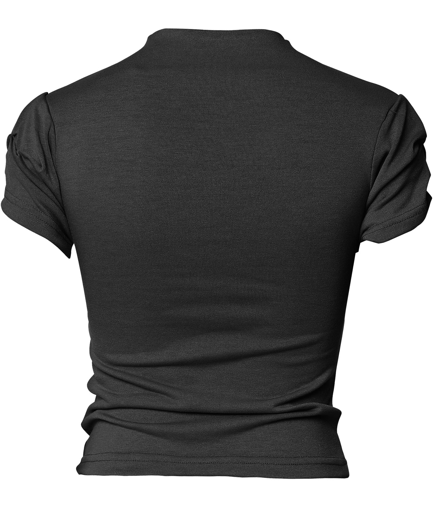 FLAREUP - Asymmetrical Draped Mock Neck T-Shirt / Black