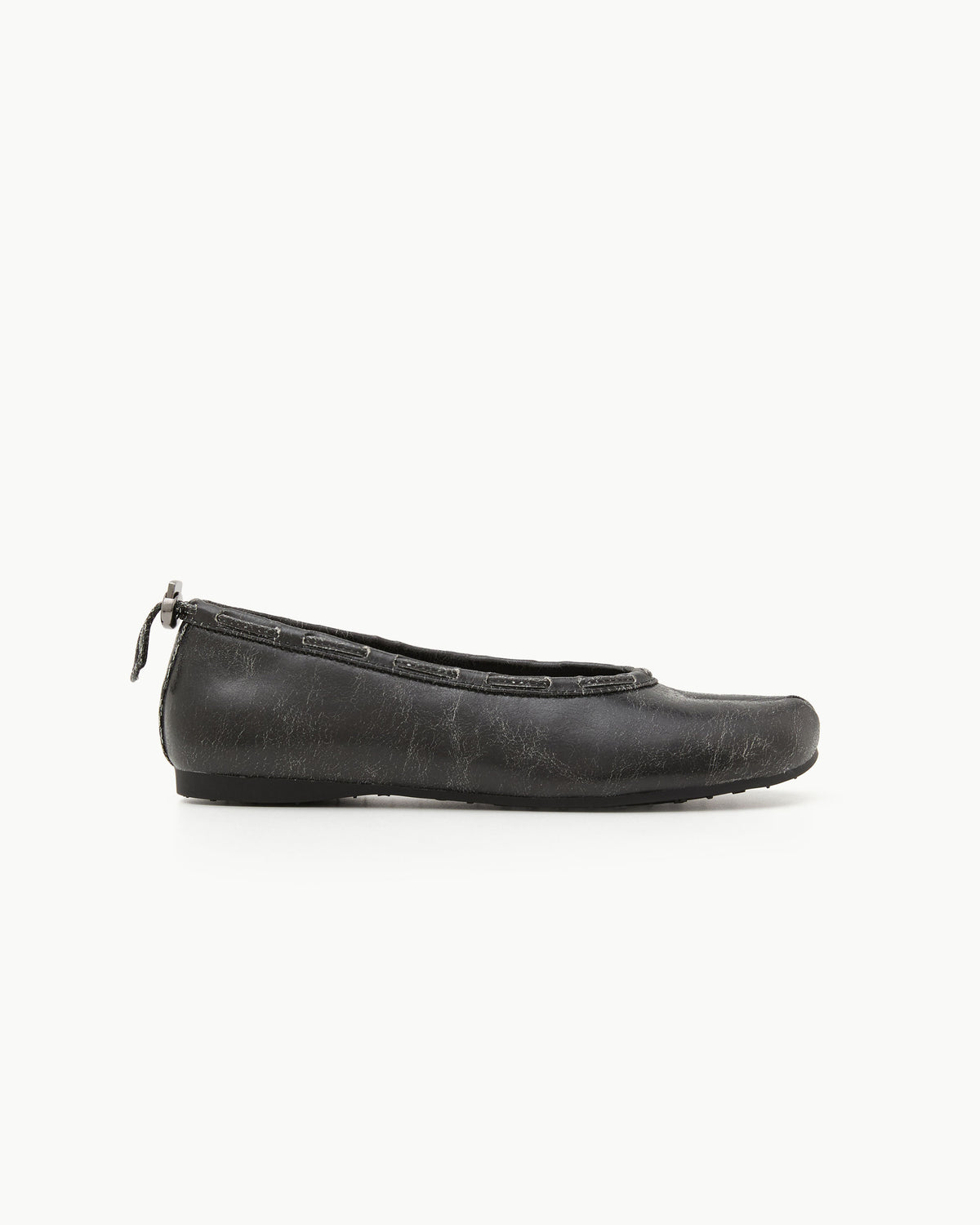 Paes - Leather String Flat / Vintage Black