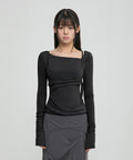 FLAREUP - Layered Bustier Long Sleeve / Black