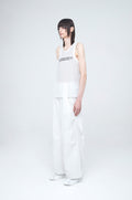 NACHE- CONSTRICT HOLE WIDE PANTS (UNISEX) WHITE