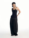 MELANCHOLY - Selene Cowl Back Top / Black