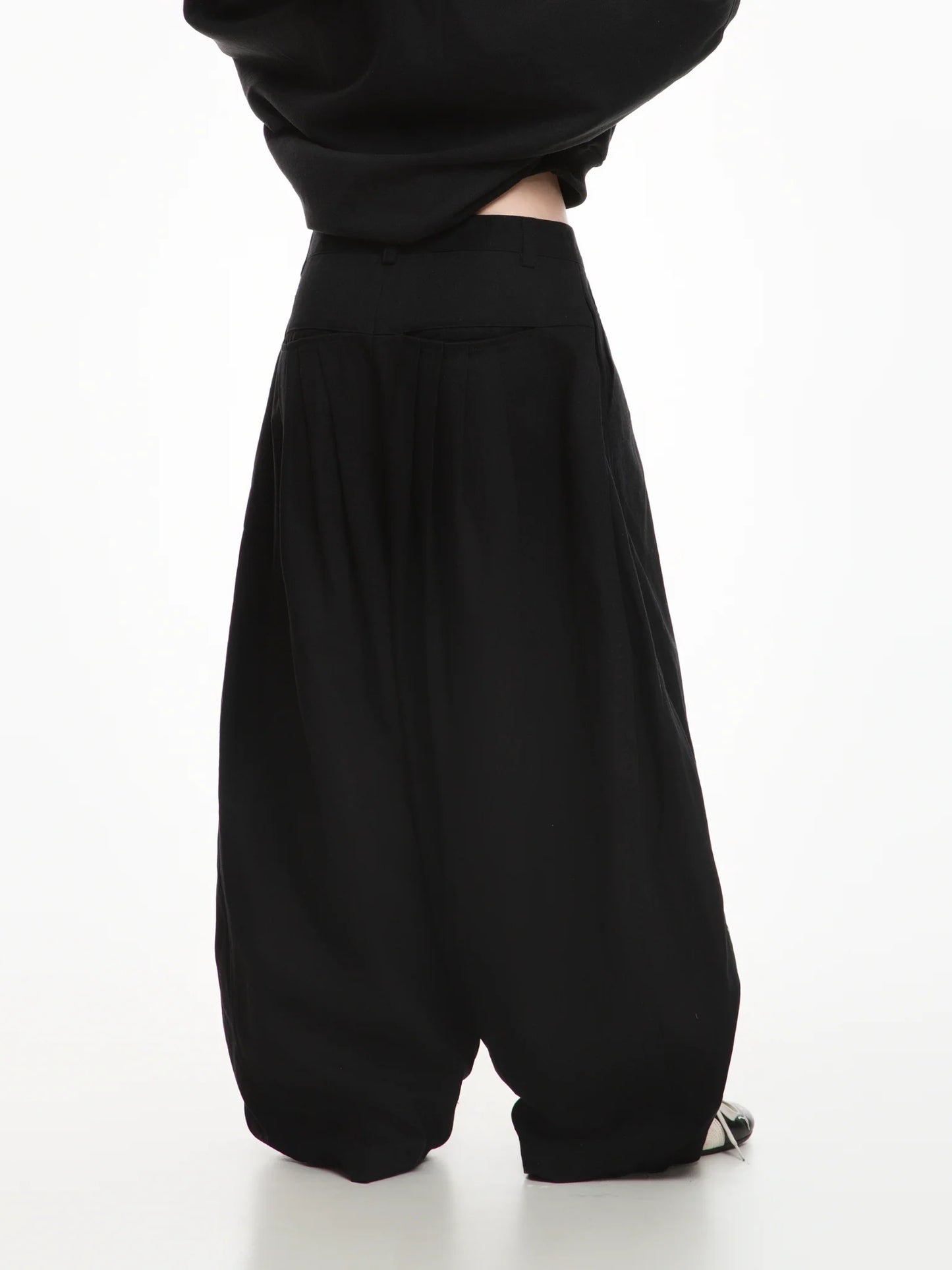 MELANCHOLY - Nightfall Wide Leg Khaki Pants / Black