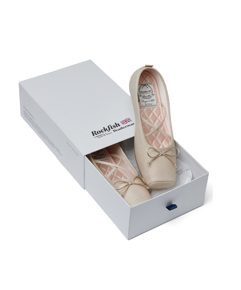 ROCKFISH WEATHERWEAR - TOE CAP BALLET FLATS / BEIGE