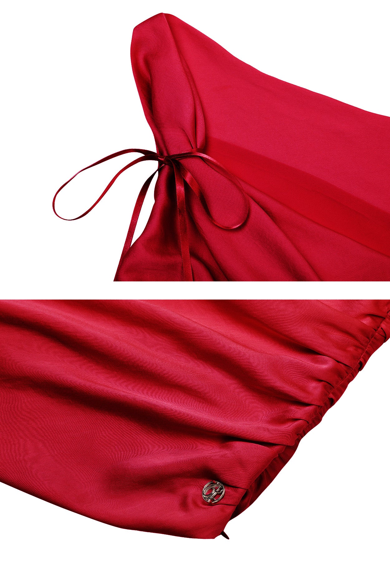 PAIN OR PLEASURE -  DEW COWL SATIN TOP red