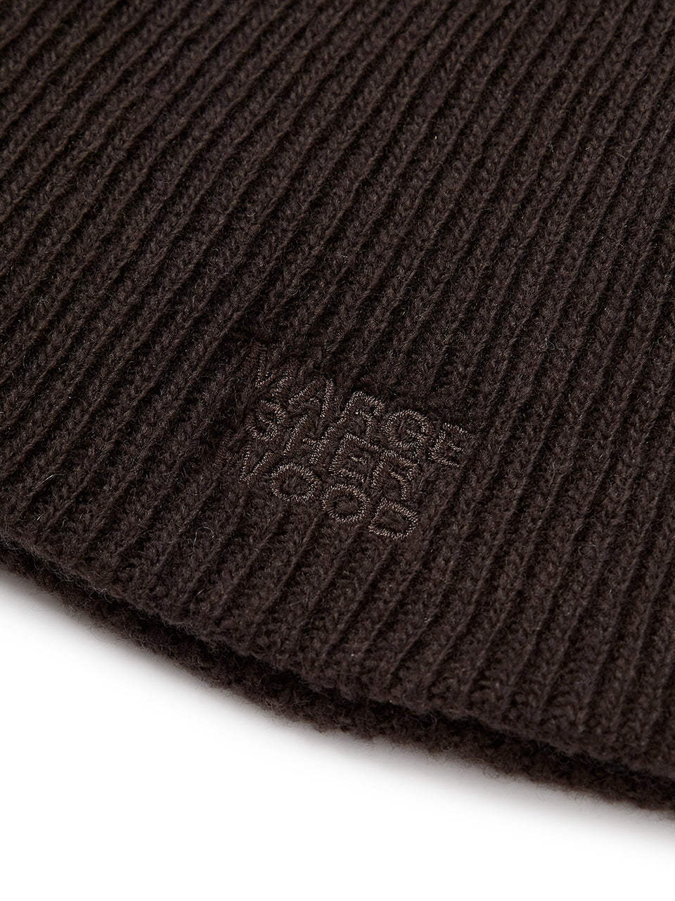 MARGESHERWOOD - RIBBON LOGO KNIT BEANIE_brown