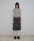 FLAREUP - Asymmetrical Draped Roll-Up T-Shirt / Gray