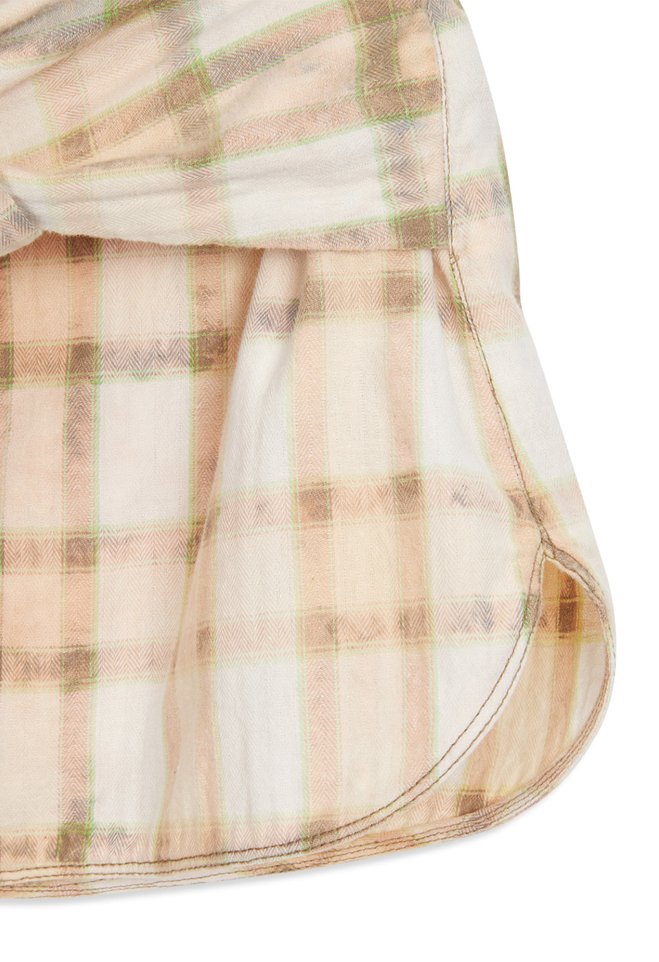 OPEN YY -  FADED CHECK SHIRT SKIRT, SALMON