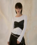 FLAREUP - Bustier Layered Long Sleeve / White