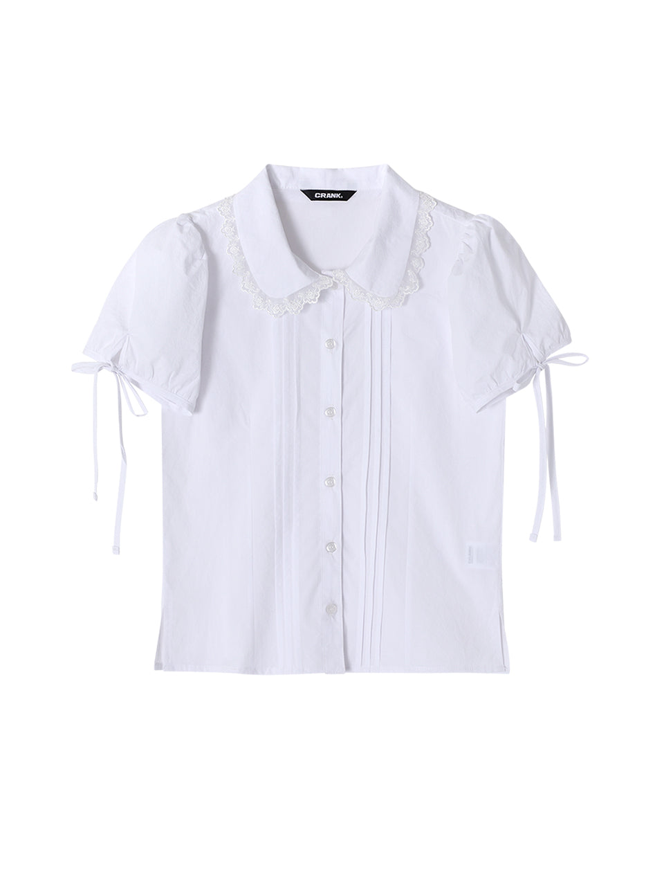 CRANK -  PINTUCK LACE COLLAR BLOUSE_WHITE