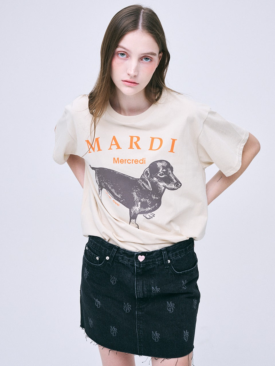 READY DISPTACH - MARDI MERCREDI -  TSHIRT DDANJI_LIGHT BEIGE