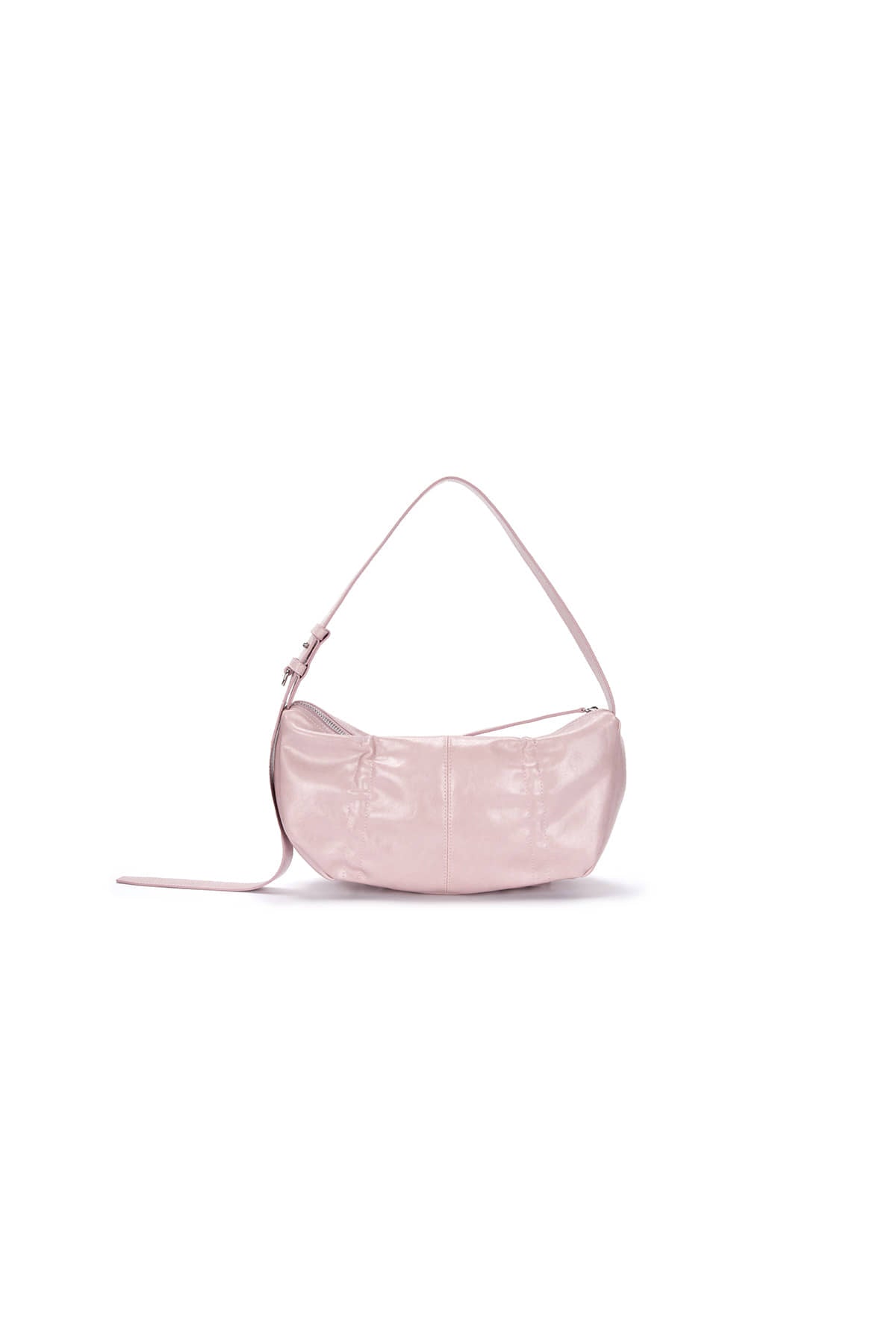 MATIN KIM - HALF SHIRRING RIBBON ROUND BAG IN PINK