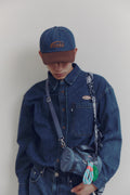 EMIS - WASHED DENIM BALL CAP-BLUE/BROWN