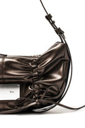 MATIN KIM - HALF SHIRRING RIBBON ROUND BAG IN BRONZE