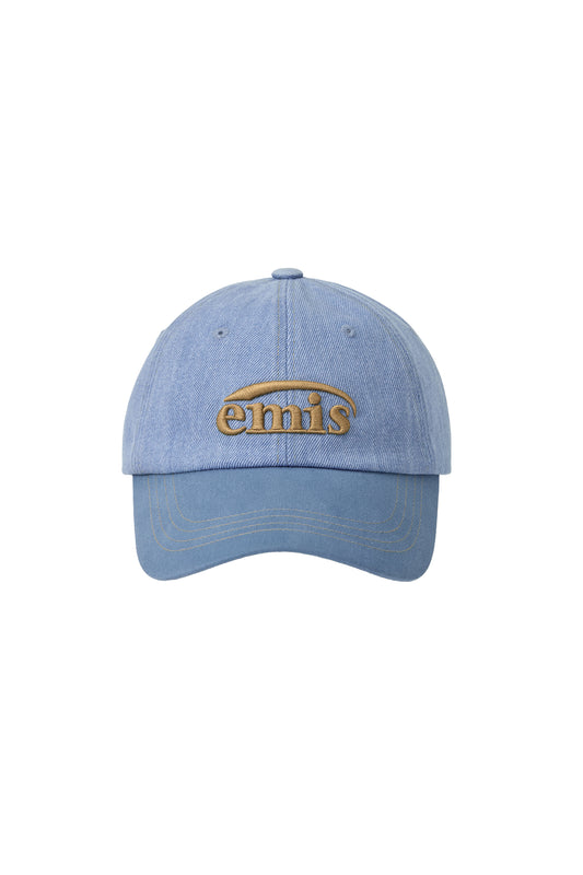 EMIS - WASHED DENIM BALL CAP-LIGHT BLUE DENIM/BLUE