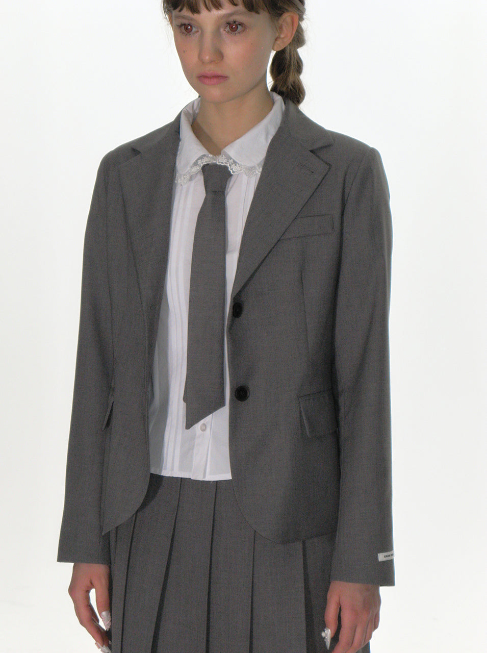 CRANK -  CLASSIC BLAZER & NECKTIE SET_GREY