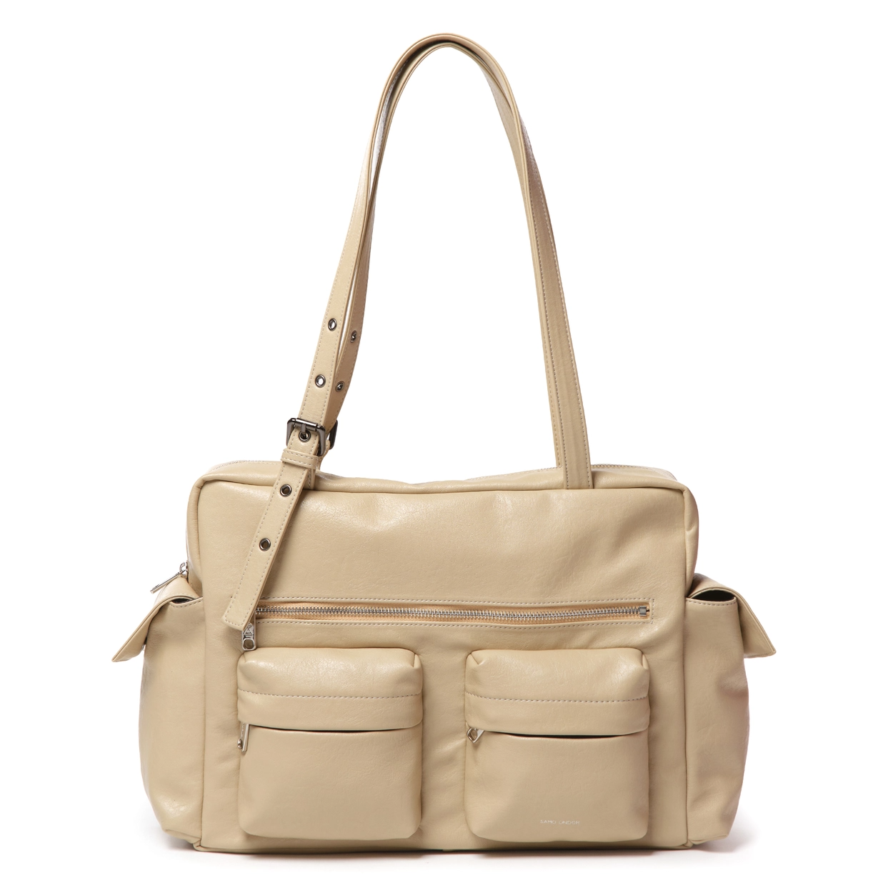 SAMO ONDOH - pocket utility bag L nappa milktea