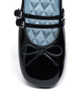 ROCKFISH WEATHERWEAR- SQUARE TOE TWO STRAP MARYJANES(ENAMEL) - BLACK