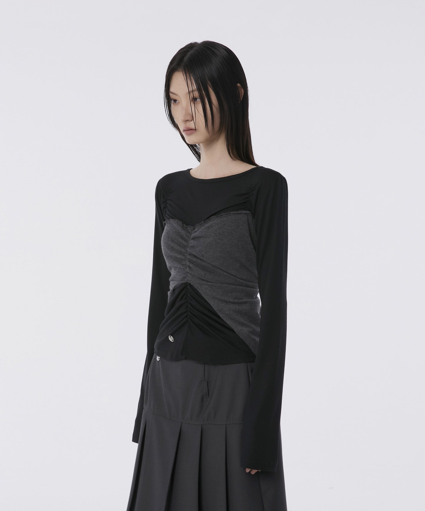 FLAREUP - Bustier Layered Long Sleeve / Black