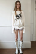 CERRIC -  HEART BOAT NECK TOP / IVORY