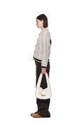 MATIN KIM -  MATIN DOWNY COLLAR KNIT CARDIGAN IN BEIGE