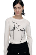 CERRIC -  DROP EMBROIDERY KNITWEAR / IVORY