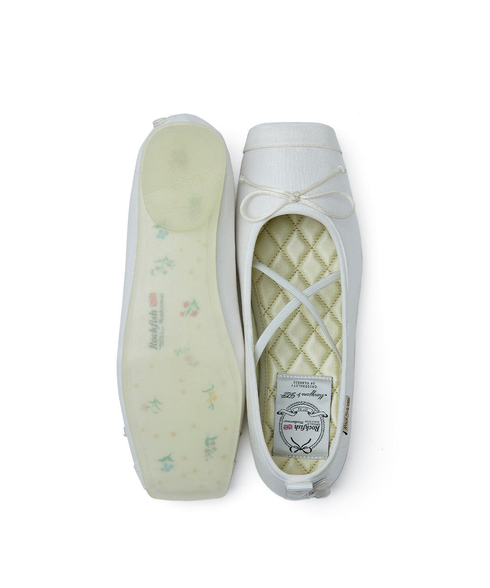 ROCKFISH WEATHERWEAR - TOE CAP BALLET FLATS / WHITE