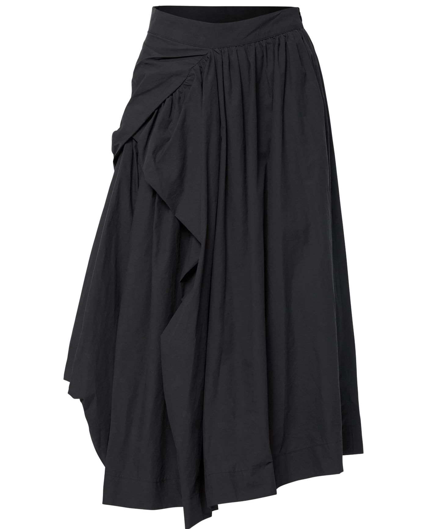 FLAREUP - Asymmetrical Draped Layered Long Skirt / Black