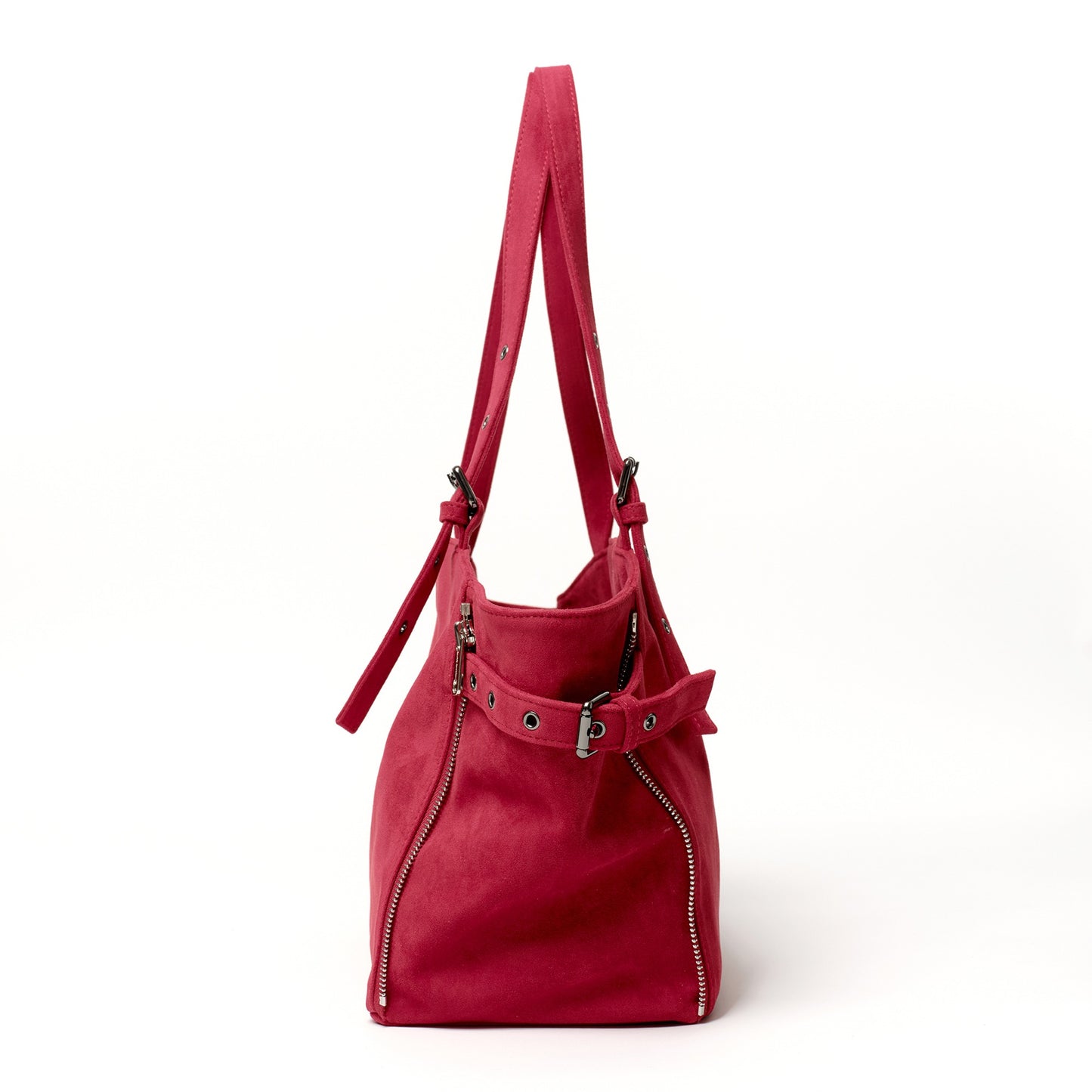 SAMO ONDOH - Zipper Shopper Bag M Suede Red