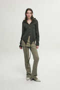 CERRIC -  LAYERED SKIRT PANTS / KHAKI