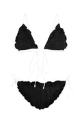 CERRIC -  RUCHED FLOWER BIKINI / BLACK