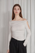 PAIN OR PLEASURE -  LYNN SHIRRING TOP grey