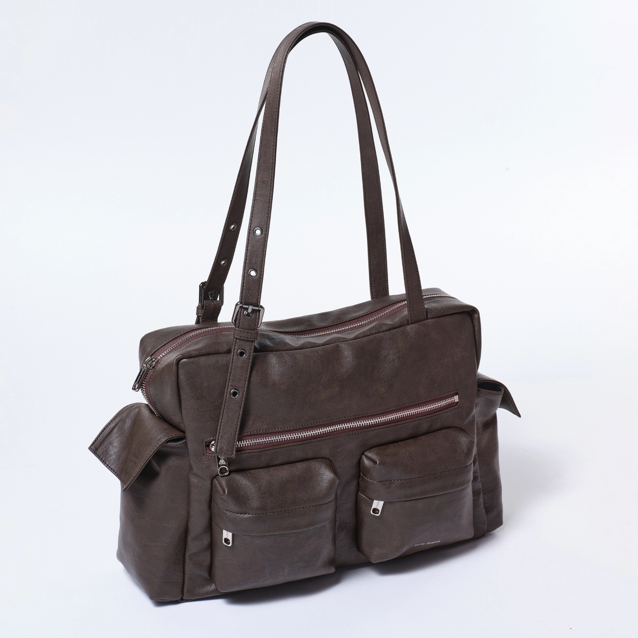 SAMO ONDOH Pocket Utility Bag L Brushed Chocolate: Luxurious SAMO ONDOH Pocket Utility Bag L Brushed Chocolate: Luxurious