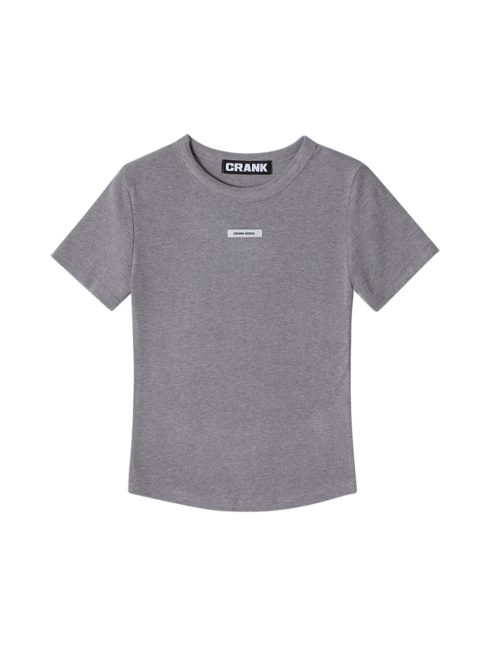 CRANK -  CREW NECK BASIC TOP_MELANGE GREY