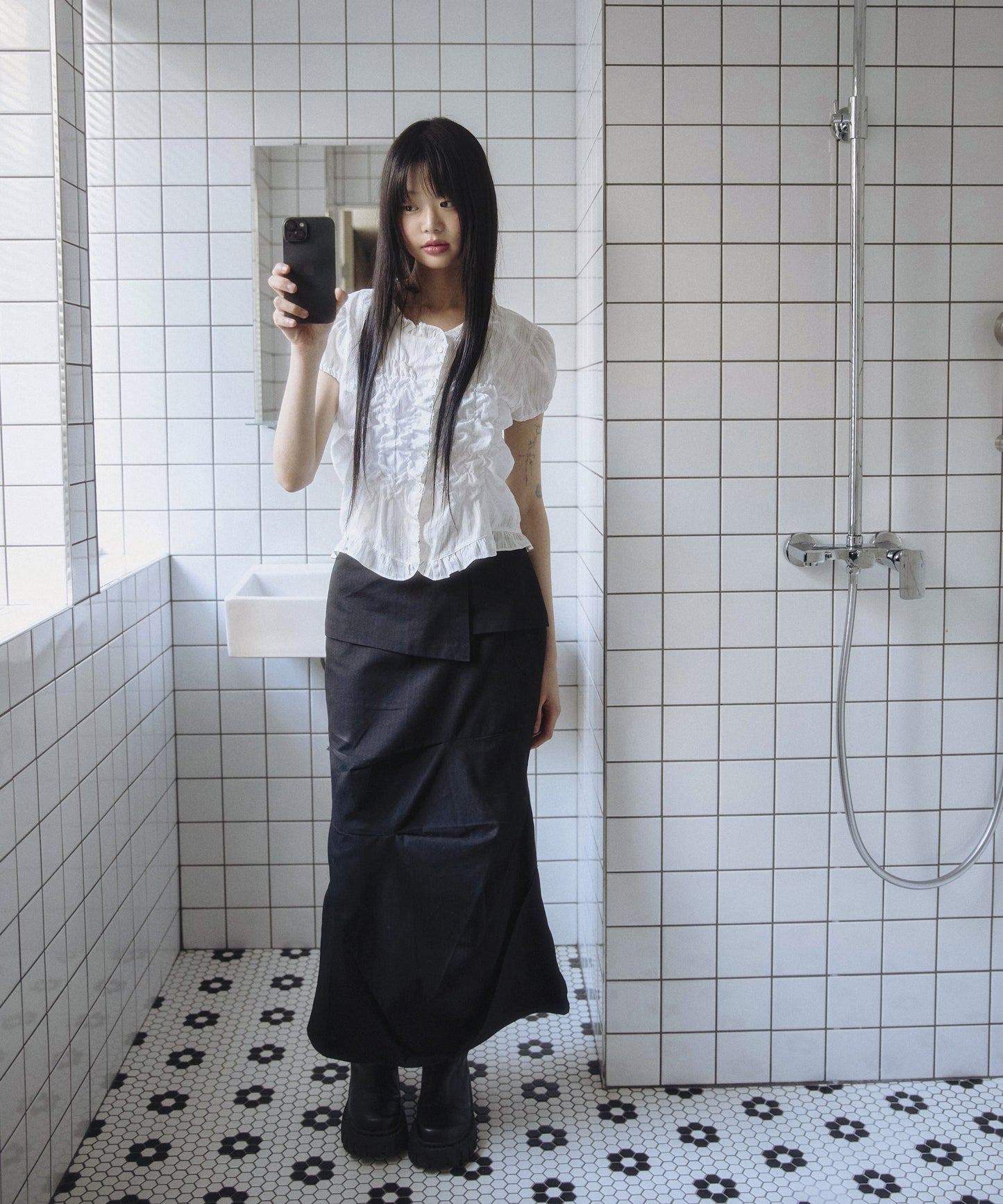 FLAREUP - Saya Frill Puff Blouse / White