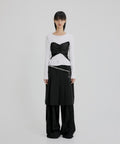 FLAREUP - Bustier Layered Long Sleeve / White