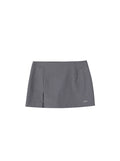 CRANK -  SLIT MICROSKIRT PANTS_MELANGE GREY