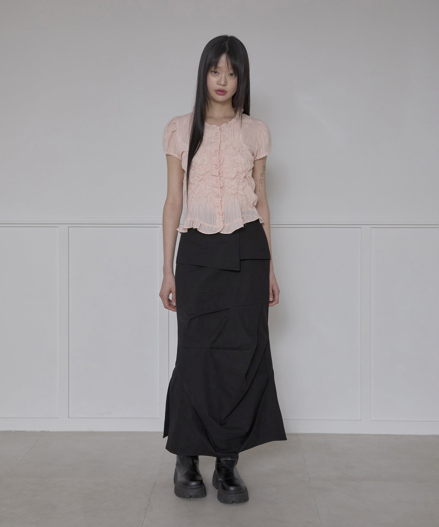 FLAREUP - Saya Frill Puff Blouse / Powder Pink