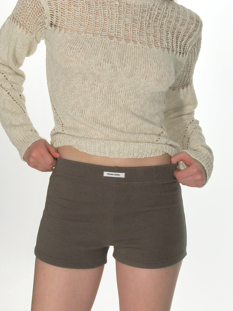 CRANK -  RIBBED MICROSHORTS_KHAKI